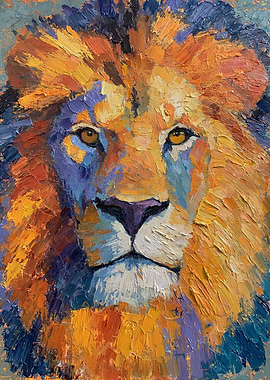 Impressionist Lion Portrait