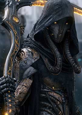 Cyberpunk Grim Reaper with Scythe