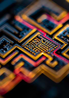 Abstract Circuit Board Macro