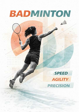 Badminton Player in Action - Sport Collage