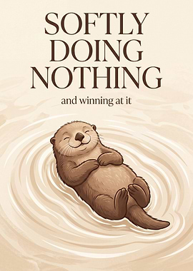 Otter relaxing and doing nothing