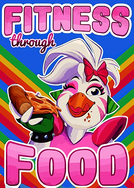 Glamrock Chica with Pizza and Hot Dog