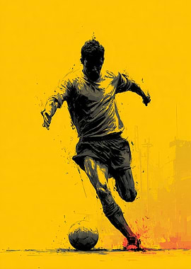 Soccer Player Kicking Ball