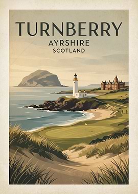 Turnberry Ayrshire Scotland Vintage Poster