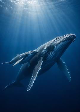 Mother and Calf Humpback Whales