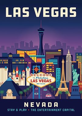Las Vegas Nevada Skyline Poster