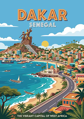 Dakar, Senegal Travel Poster