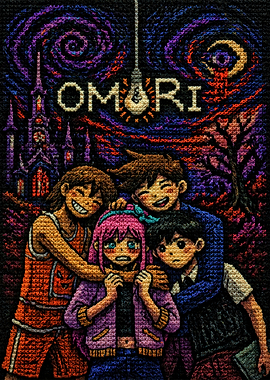 Omori Game Characters Cross-Stitch