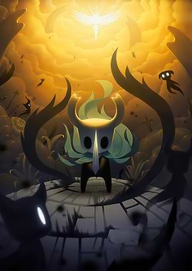 Hollow Knight Character with Angelic Figure