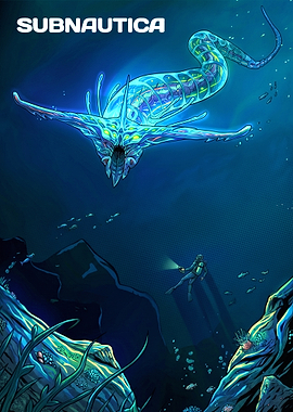 Subnautica Leviathan and Diver