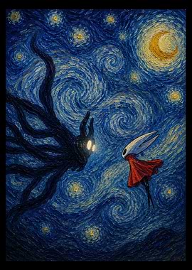 Hollow Knight Starry Night Painting