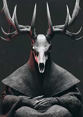 Mysterious Deer Skull Figure