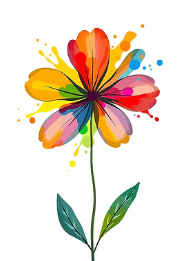 Colorful Watercolor Flower
