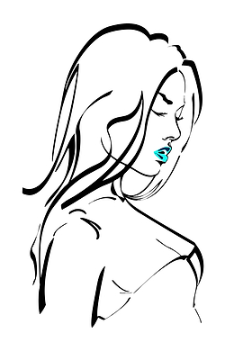 Woman with Blue Lips Sketch