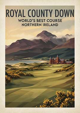 Royal County Down Golf Course Vintage Poster
