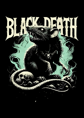 Black Death Rat with Skulls