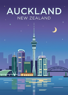 Auckland Skyline at Night
