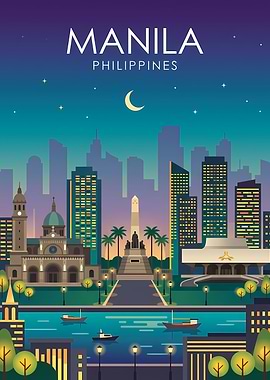 Manila Philippines Skyline at Night
