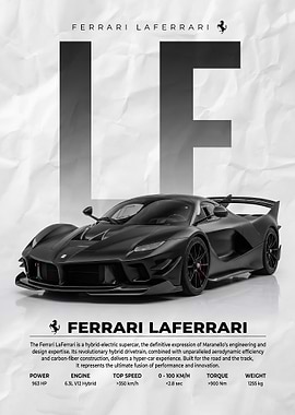 Ferrari La black Ferrari Supercar poster