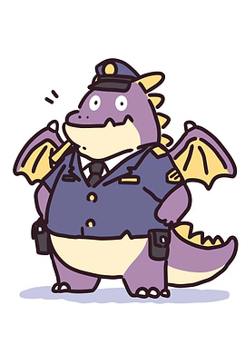 Cute Dragon Police Officer