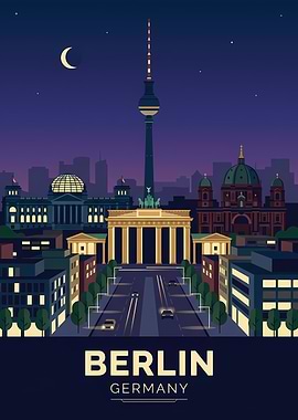 Berlin Skyline at Night