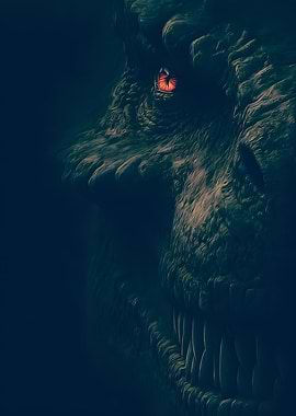 Close-up of a fearsome dragon's eye