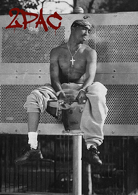 2Pac Sitting on a Bench