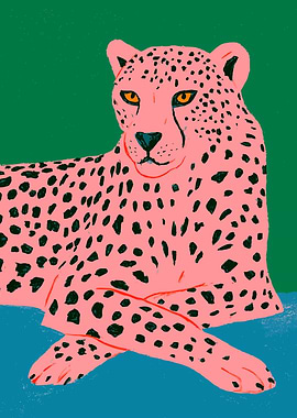 Pink Cheetah with Black Spots