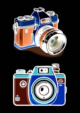 Retro Cameras Illustration