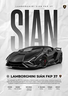 striking Lamborghini Sián FKP 37 Poster