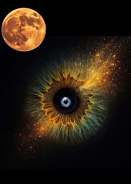 Cosmic Eye and Moon