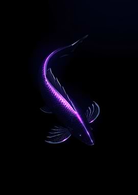 Glowing Purple Koi Fish