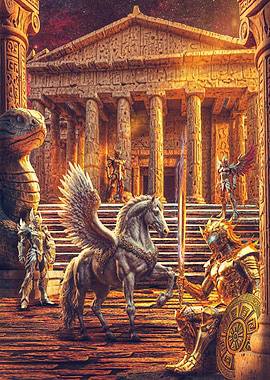Mythological figures and knights