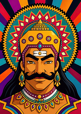 Vibrant Portrait of an Indian King