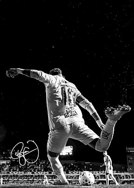 Soccer Player Kicking Ball