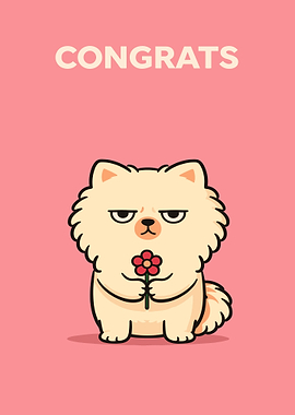 Cute Dog with Flower