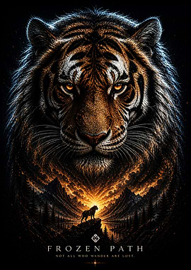 Tiger Landscape with Quote