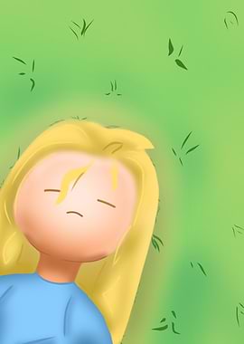 Finn the Human Laying in the Grass