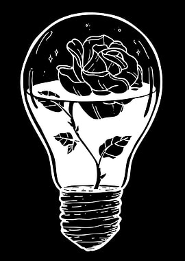 Rose Growing Inside a Lightbulb