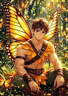 Fairy Boy with Butterfly Wings