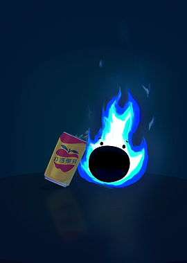 Thirsty Blue Flame Drinking
