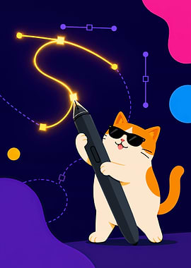 Cool Cat Drawing with Stylus