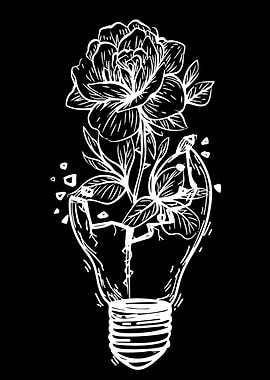 Flower Growing Out of Lightbulb