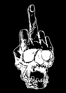 Skull Giving Middle Finger