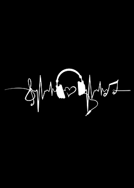 Headphones Heartbeat Music Symbol