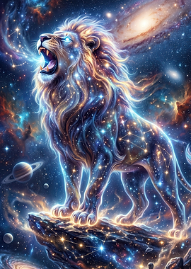 Cosmic Lion Roaring in Space