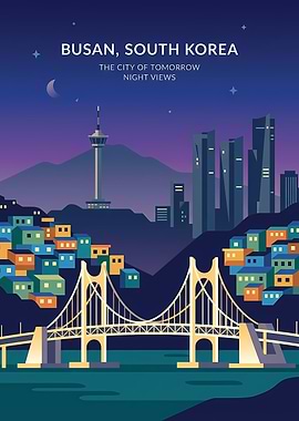 Busan, South Korea Night View