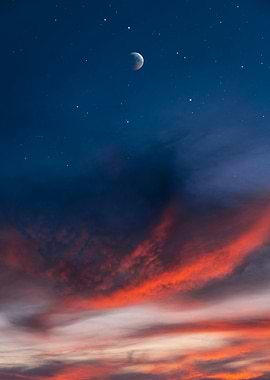 Lunar Eclipse in a Starry Sky