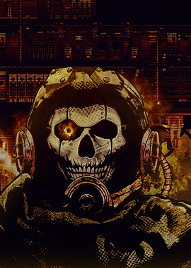 Ghost Skull Gas Mask Soldier