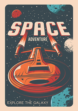 Retro Space Adventure Poster